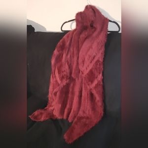 Fuzzy burgandy vest